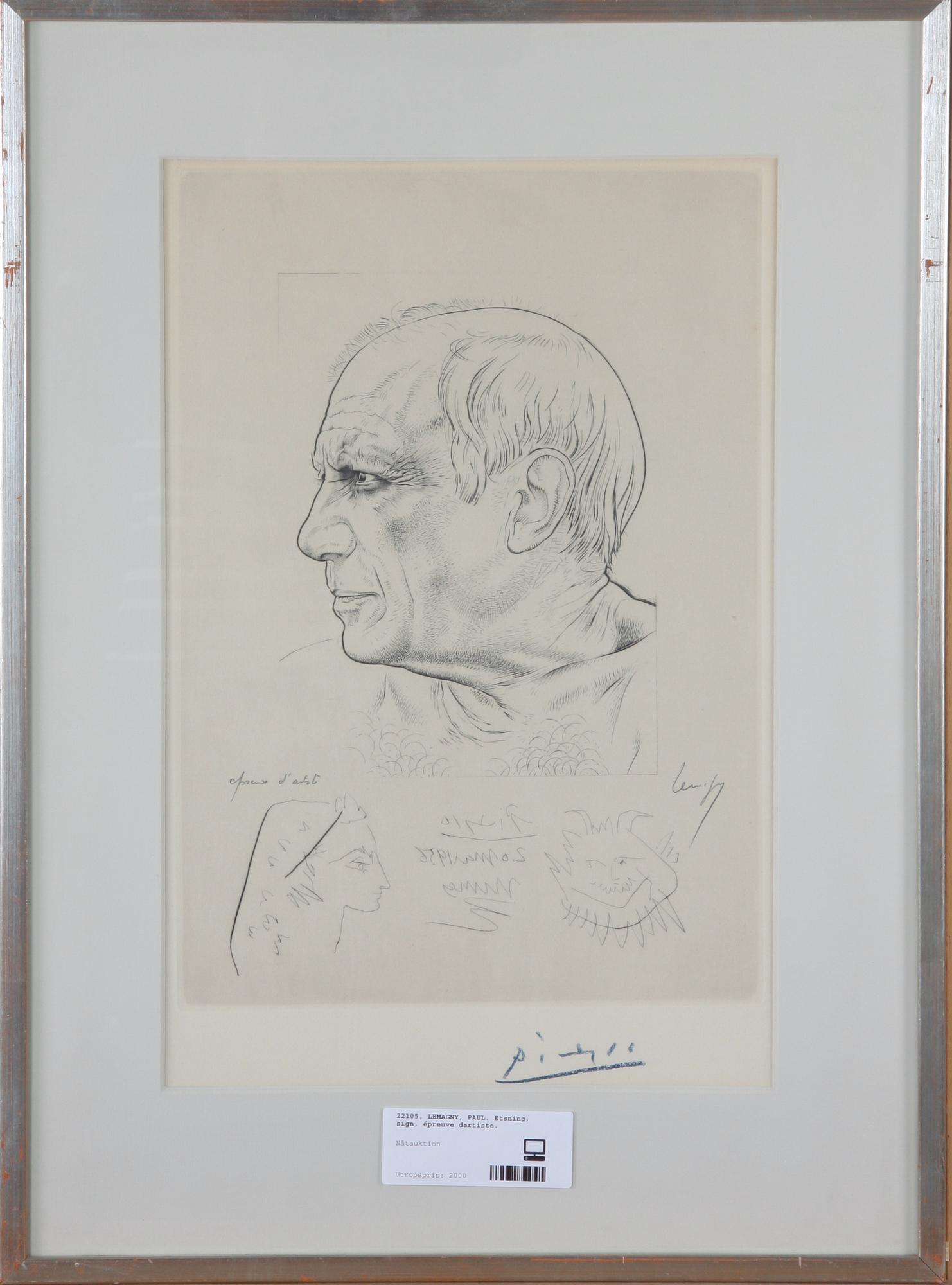 LEMAGNY, PAUL. Etsning, sign, épreuve d'artiste.