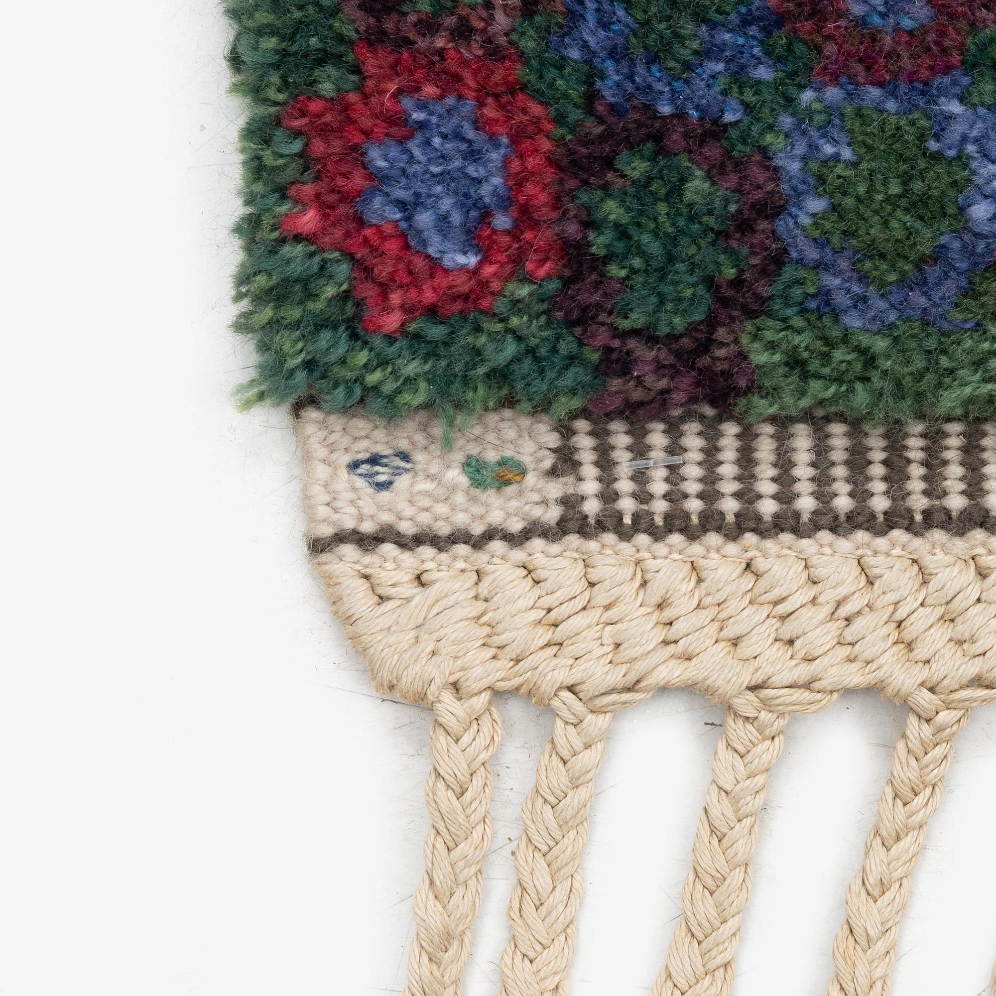 Barbro Nilsson, a 'Gröningen, mörk' carpet, knotted pile, c. 266 x 182 cm, signed AB MMF BN.