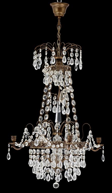LJUSKRONA, gustaviansk stil, sk Hagamodell, 1900-talets mitt. Höjd 65 cm.