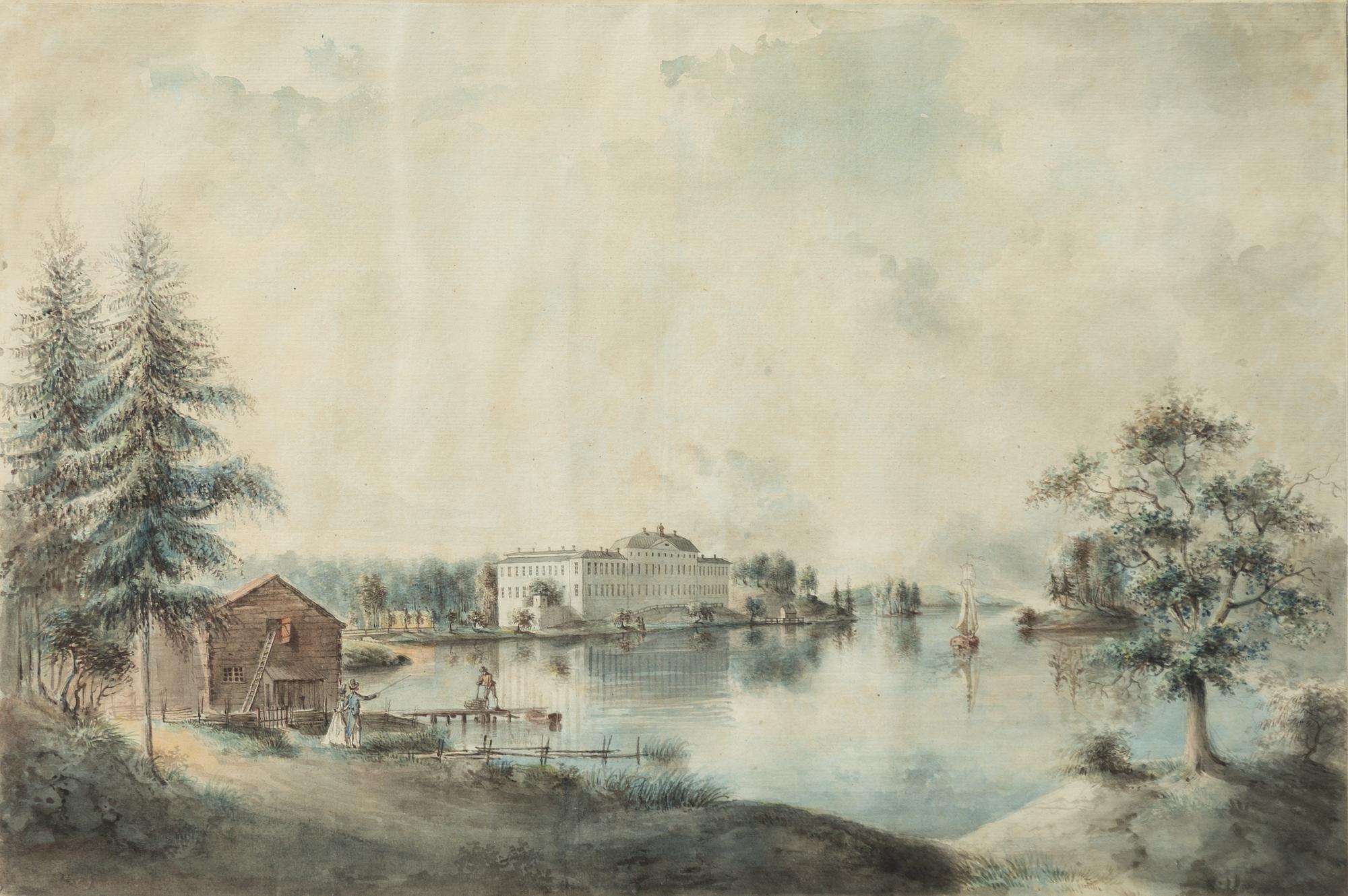 Pehr Nordqvist, attributed to, "Utsigt af Kongl Lust Slottet Ulricsdahl".