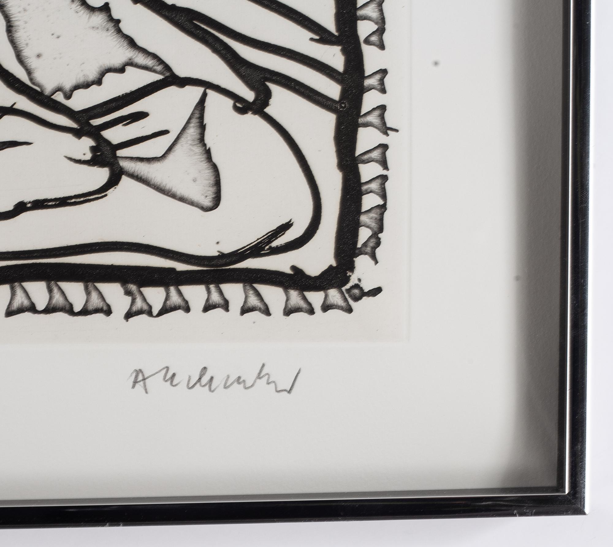 Pierre Alechinsky, etching and  linocut, 1989, signed 2/125.