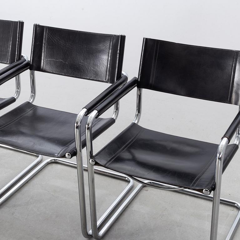 CHAIRS, 4, second half of the 20th century, likely Italy.