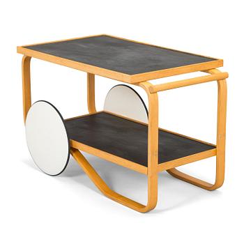 Alvar Aalto, serveringsvagn, modell 98, O.Y. Huonekalu- ja Rakennustyötehdas A.B. 1900-talets mitt.