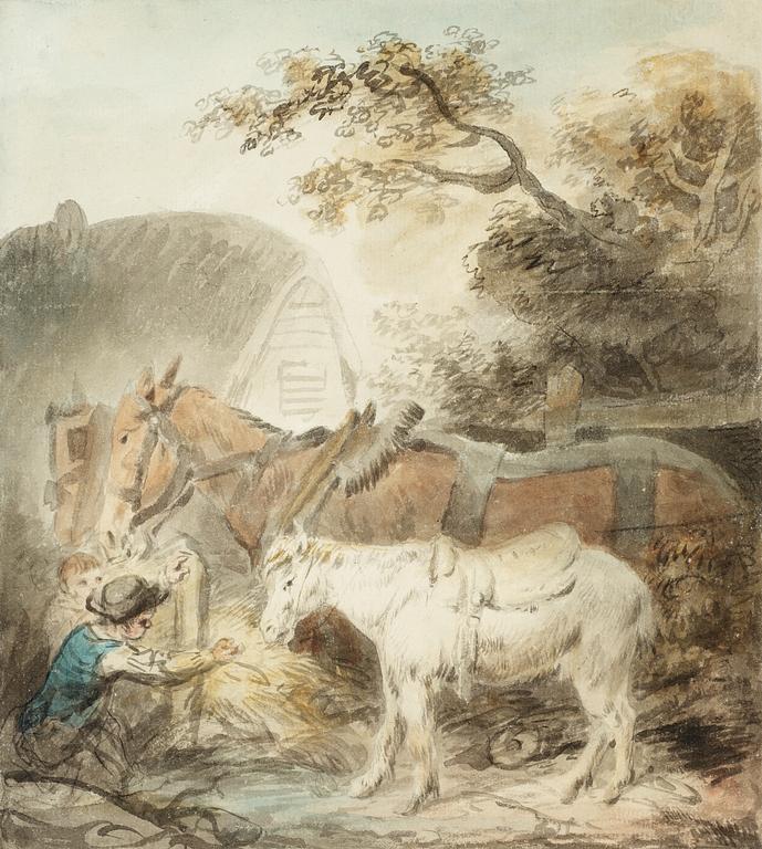 Elias Martin, Young men with horses.