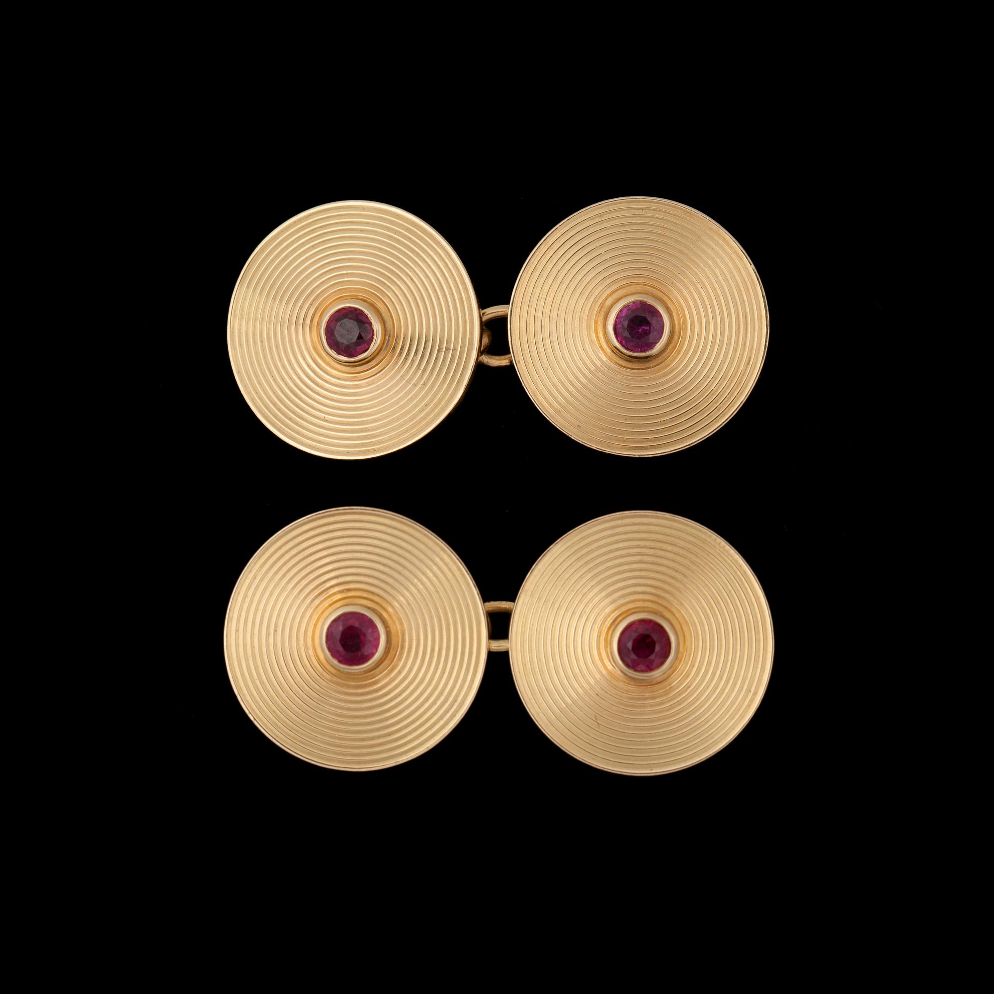 MANSCHETTKNAPPAR,  Cartier,  No. 7265, rubiner.
