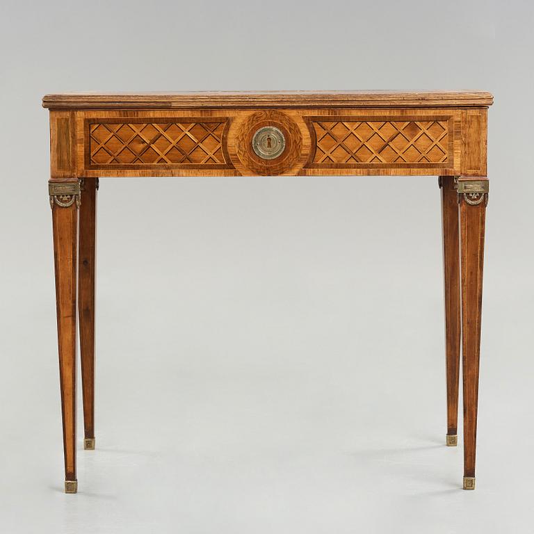 A Gustavian late 18th century occasional/games table by Gottlieb Iwersson (master in Stockholm 1778-1813), not signed.