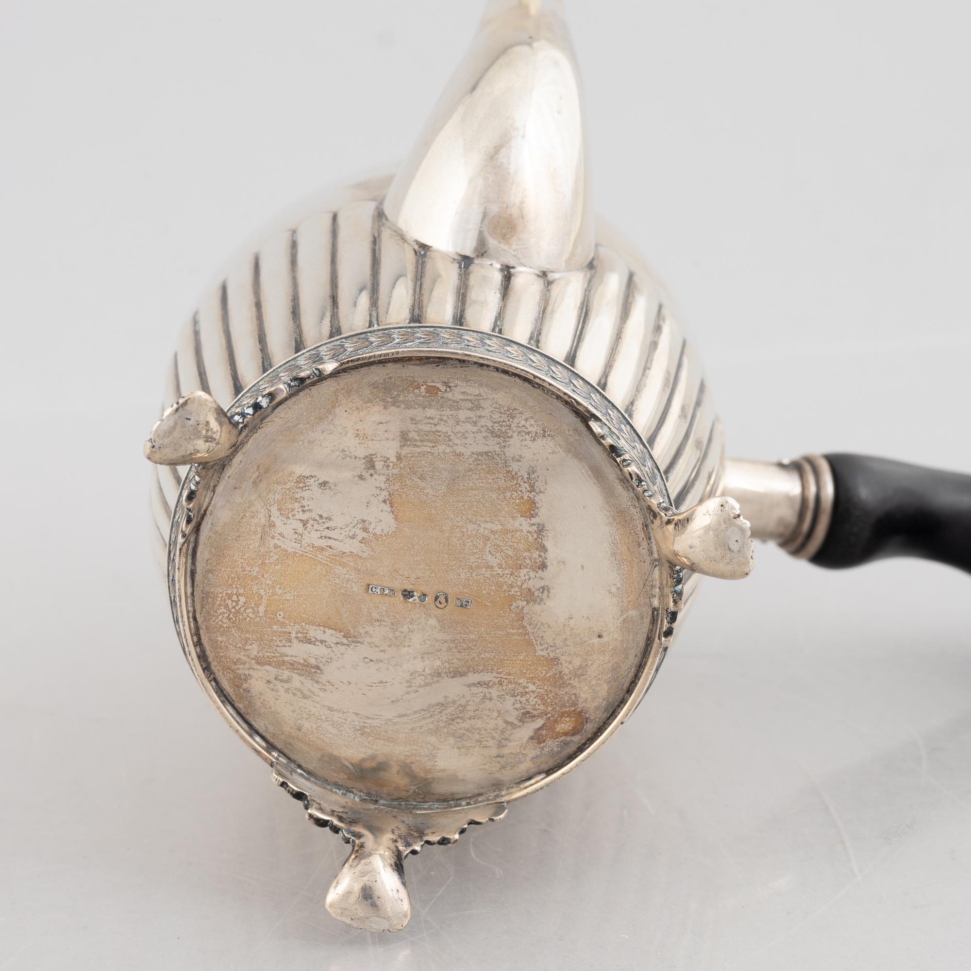 Coffee pot, silver, Empire style, CG Hallberg Stockholm, 1932.