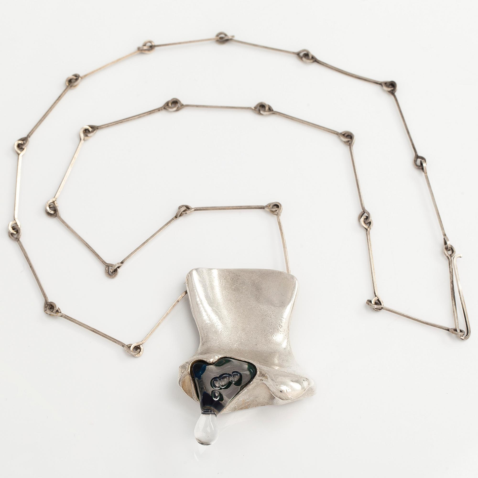 Björn Weckström, collier, "Creature No 5", silver och akryl. Lapponia 1972.