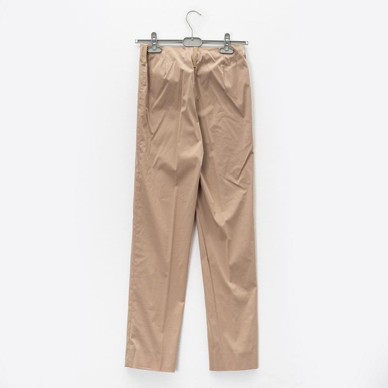 Prada, A beige cotton jacket/shirt and skirt, italian size 42.