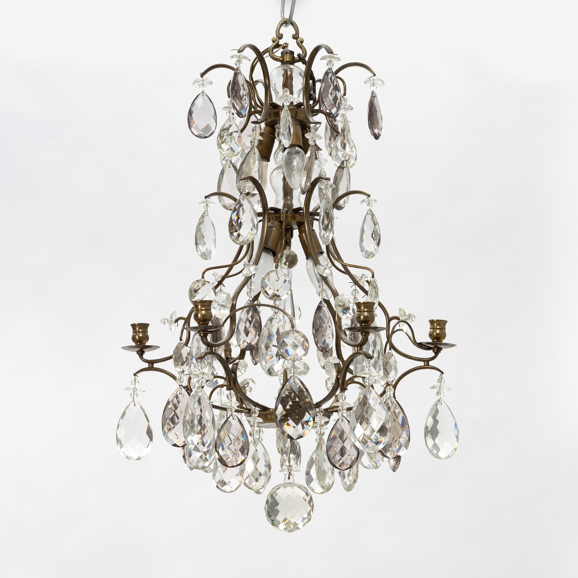 A Rococo style chandelier, first half of the 20th century.