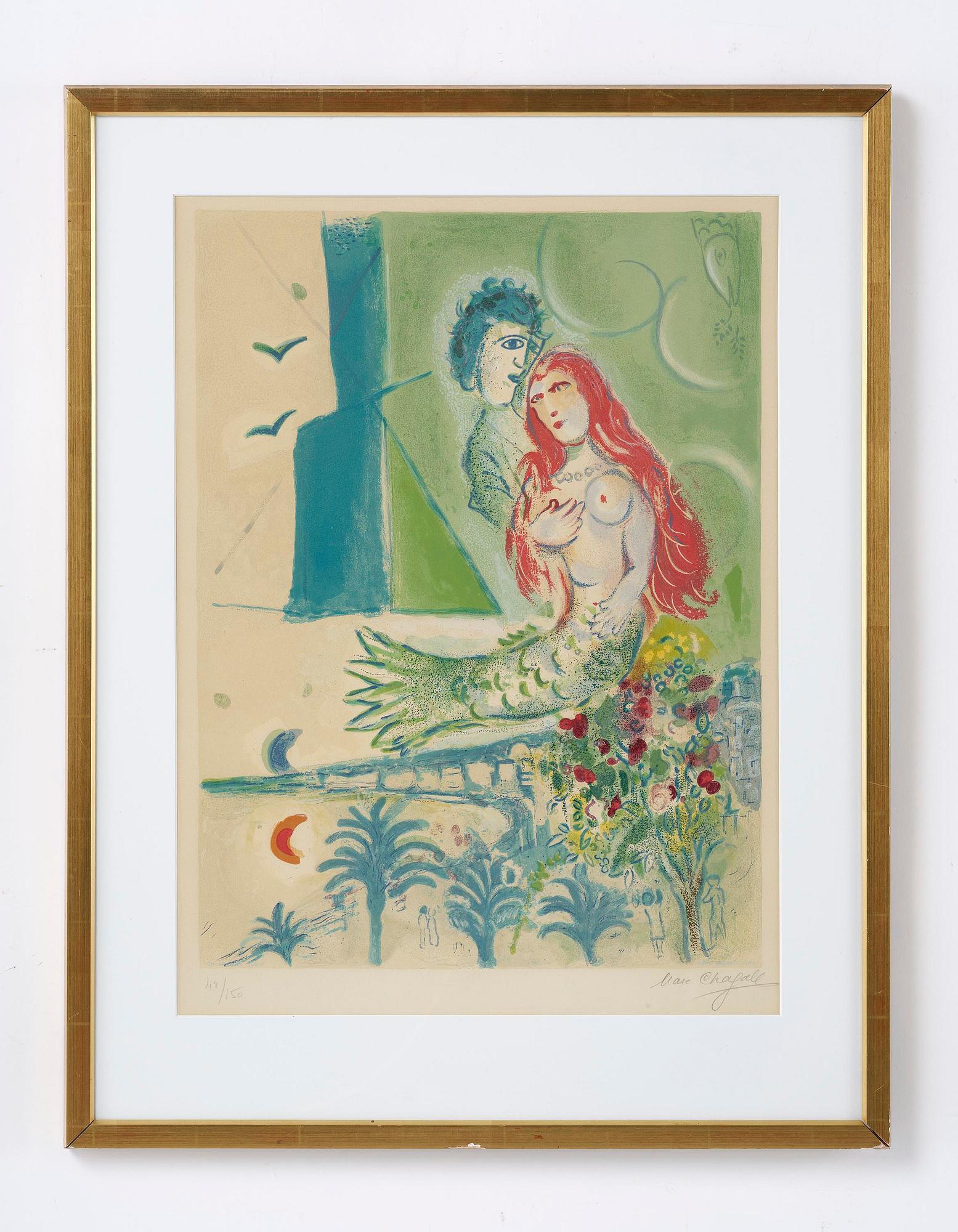 Marc Chagall, efter, "Sirène au poète", ur 'Nice et la Côte d'Azur'.