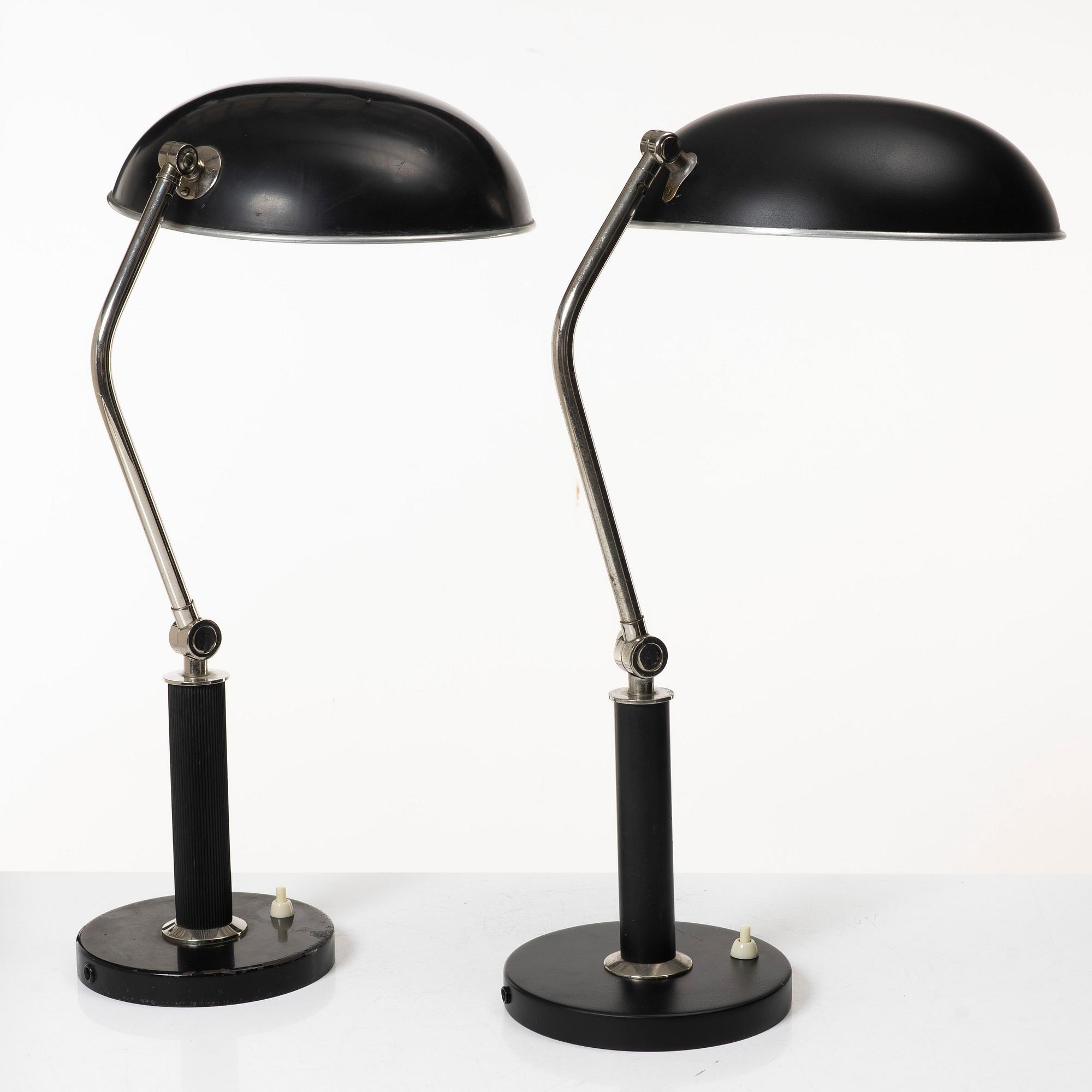 Erik Tidstrand, a pair of table lamps, model "29989", Nordiska Kompaniet, 1940s.