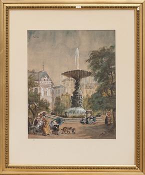 FRITZ VON DARDEL, akvarell, otydligt monogramsignerad, daterad 1889.