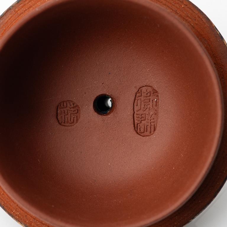 Fan Weiqun, 'Gongfu'-tekanna, polykrom yixing, Kina, 1990-tal.