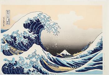 Katsushika Hokusai, after, a group of four woodblock prints, second part of the 20th century.