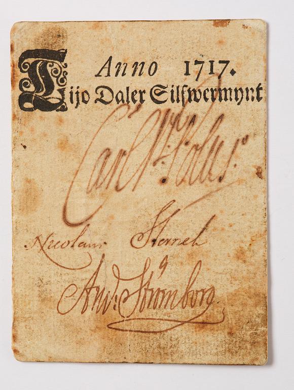 Karl XII, handwritten letter presumably to Colonel Henrik Falkenberg of Bålby, dated Lund 3 Jan 1718.
