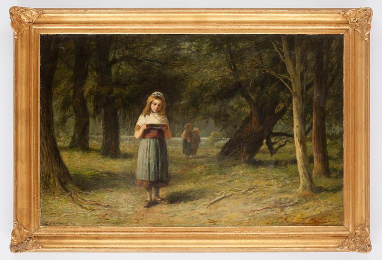OKÄND KONSTNÄR. Oljemålning på duk, bär signatur. 1900-tal.