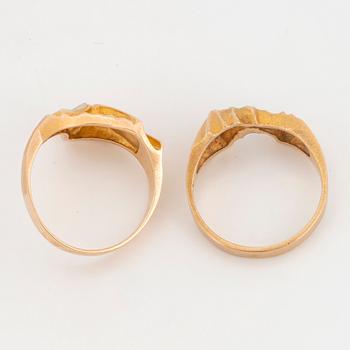 14K gold Lapponia Björn Weckström rings. 1979 and 1999.