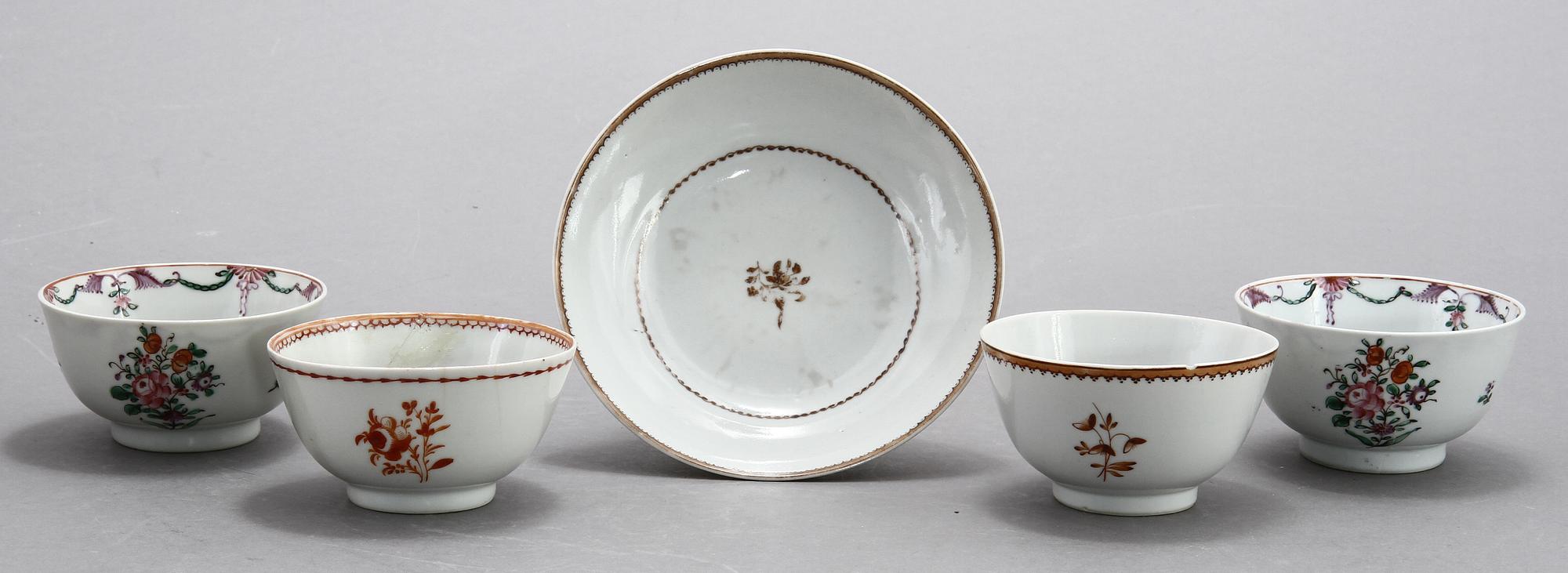 PARTI PORSLIN, 12 delar, Kina/Japan, 1700/1800-tal.