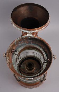 LANTERNA, koppar och glas. Norge 1800/1900-tal.