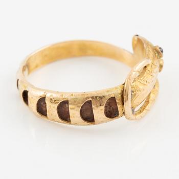 Ring, in the form of a serpent, 18K gold.