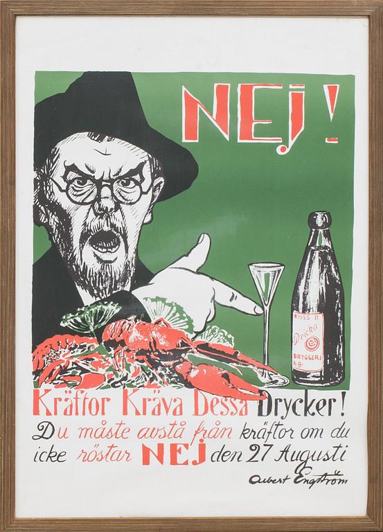 ALBERT ENGSTRÖM, efter "Nej! Kräftor kräva dessa drycker", 1900-talets senare del.
