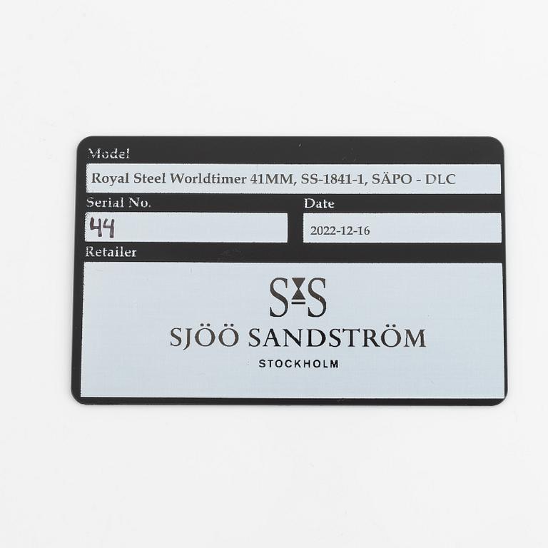 Sjöö Sandström, Royal Steel, Worldtimer, "SÄPO/Swedish Security Service", armbandsur, 41 mm.