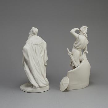 TWO PARIAN FIGURES, Rörstrand and Gustafsberg, ca 1900.
