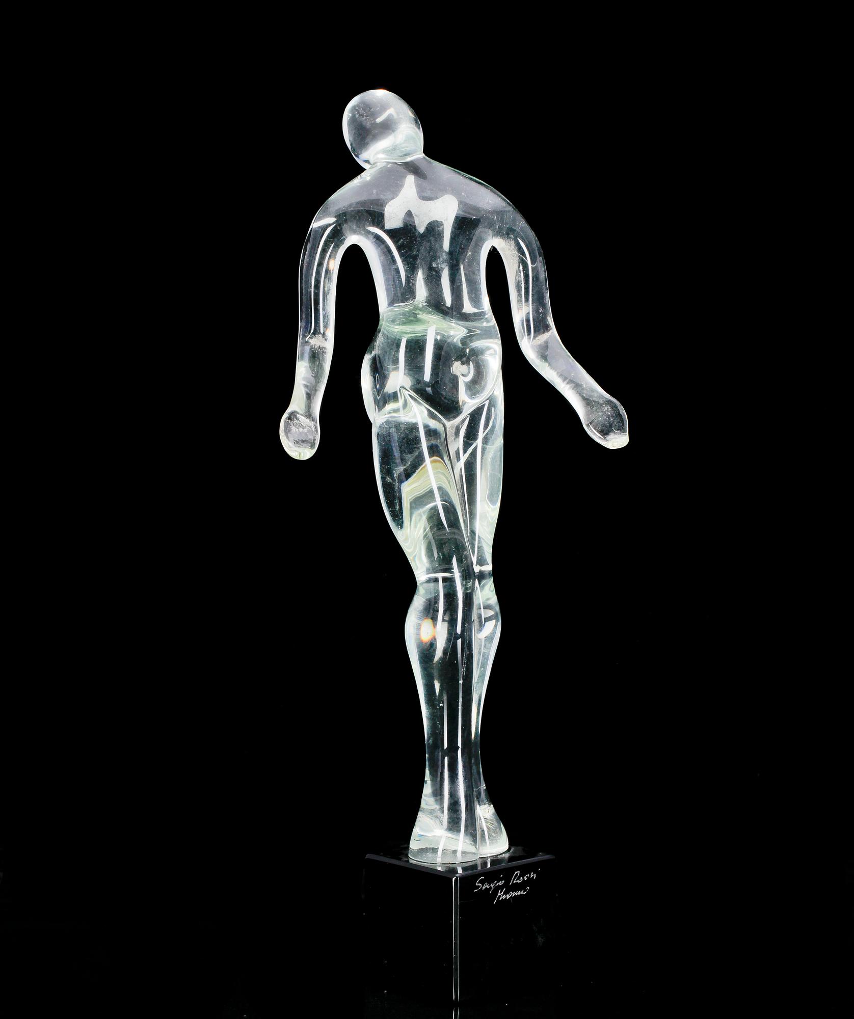 SKULPTUR, glas, Sergio Rossi Murano. Sign.