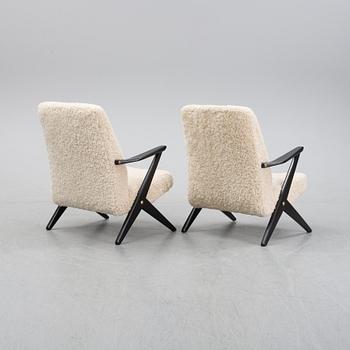 Bengt Ruda, fåtöljer ett par, modell 563-037, Triva kollektionen för Nordiska Kompaniet, formgiven 1952.