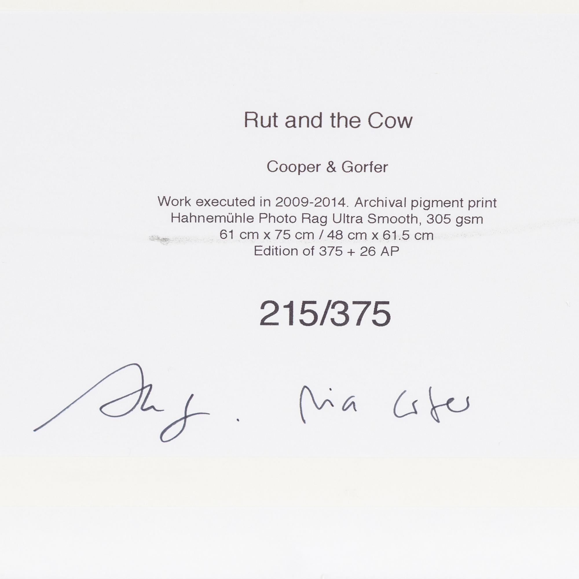 Cooper & Gorfer, archival pigment print, signed 215/375 verso.