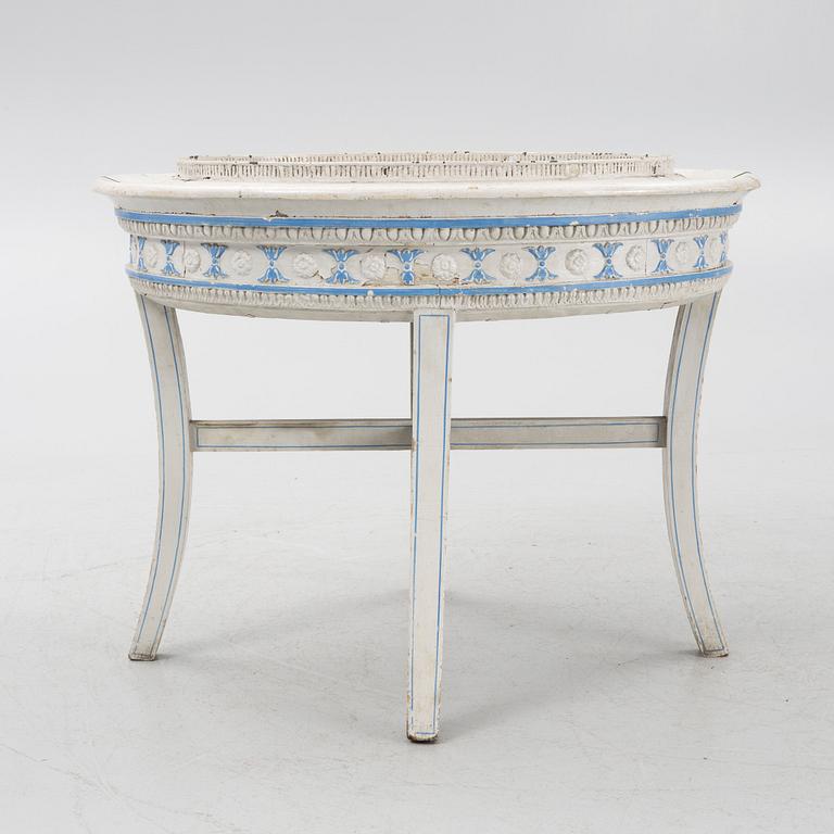 A late Gustavian-style tray-table, 19th century incorporating older elements.