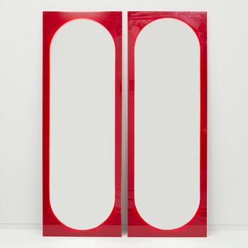 A pair of mirrors, possibly designed by Gino Colombini for Kartell, 1970/80s.