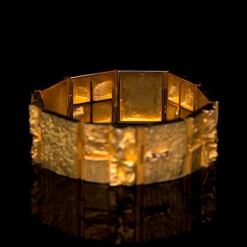 BJÖRN WECKSTRÖM, ARMBAND, "Quadrate Forms", 14K guld. Lapponia 1972.