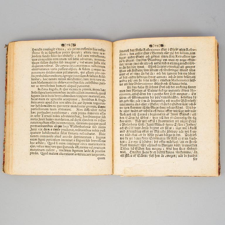 JOHAN BILBERG, book, 'Midnats solens rätta och synlige rum uti Norrlanden', Stockholm 1695.