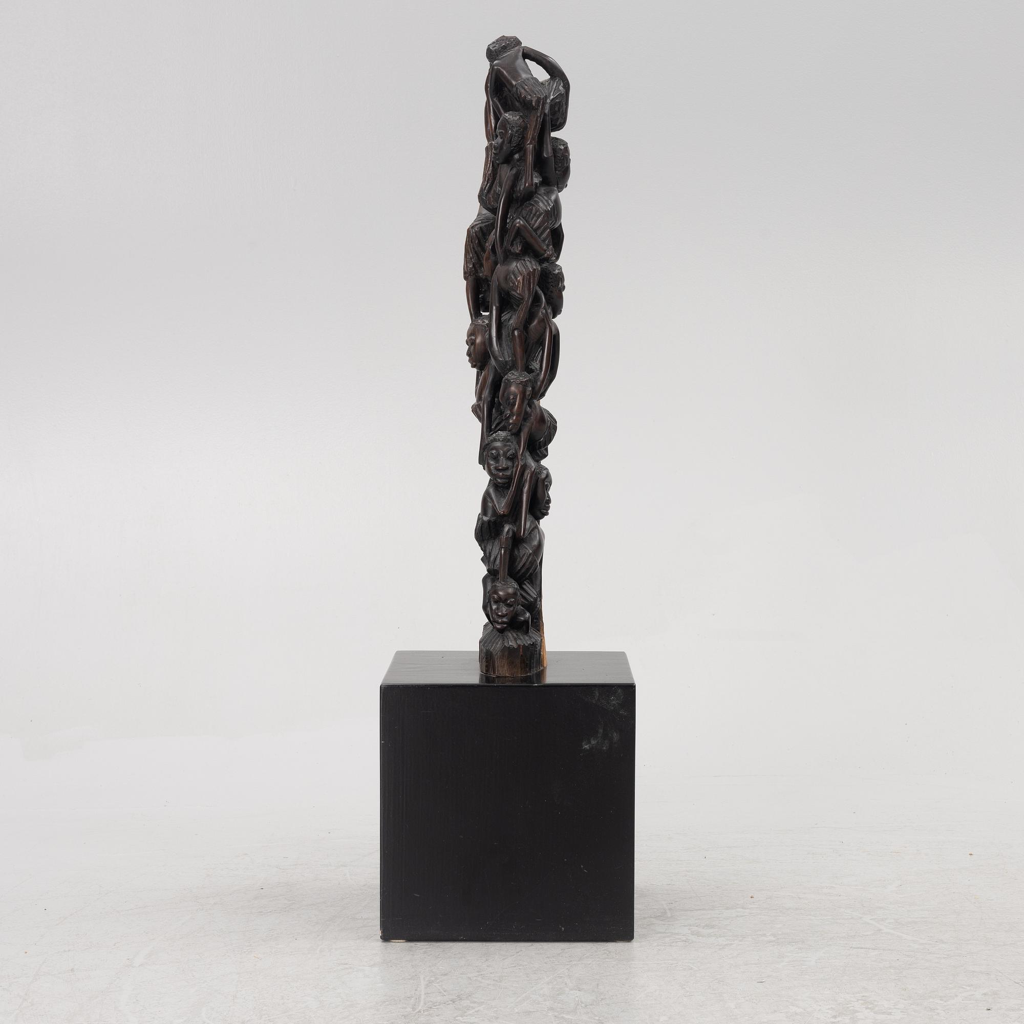 An 'Ujamaa' sculpture, Makonde family tree, mid-20th century.