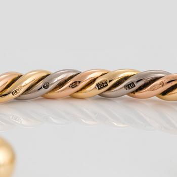 Gaudy armring 18K trefärgat guld.