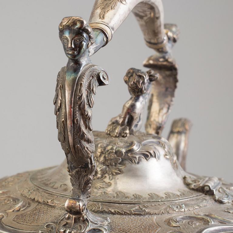 An 1823 silver samovar, probably by Joseph Angell, London, 1823.