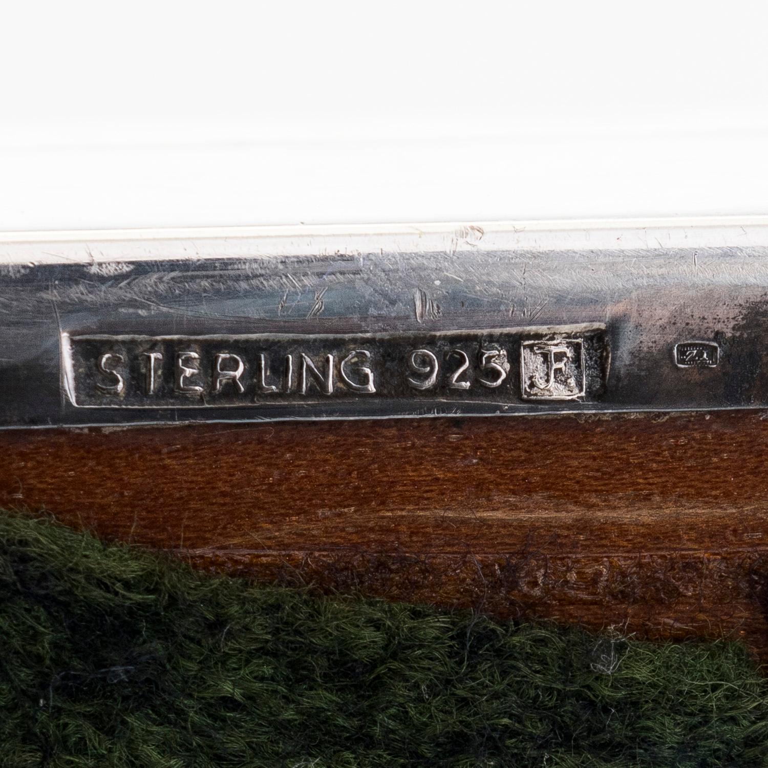 A silver and enamel cigar box, latter half of the 20th century.