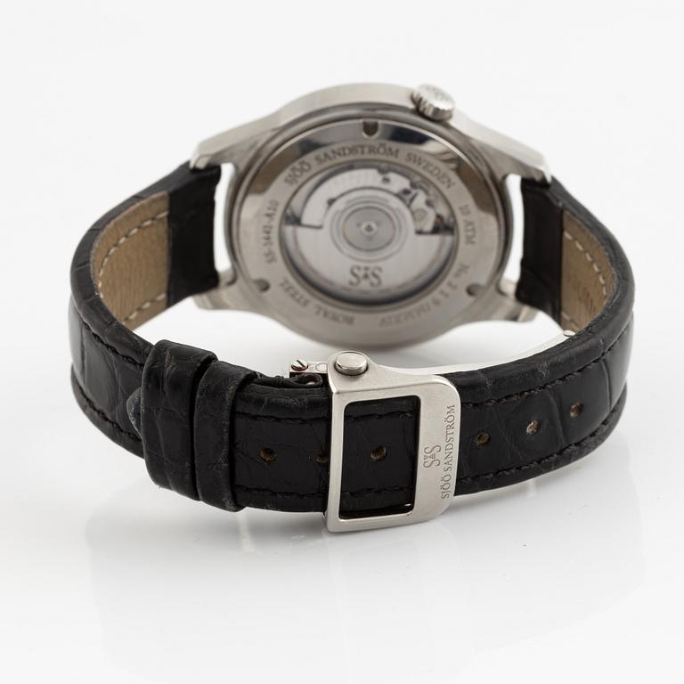 Sjöö Sandström, Royal Steel Classic, "Karlsfälts collection", wristwatch, 41 mm.