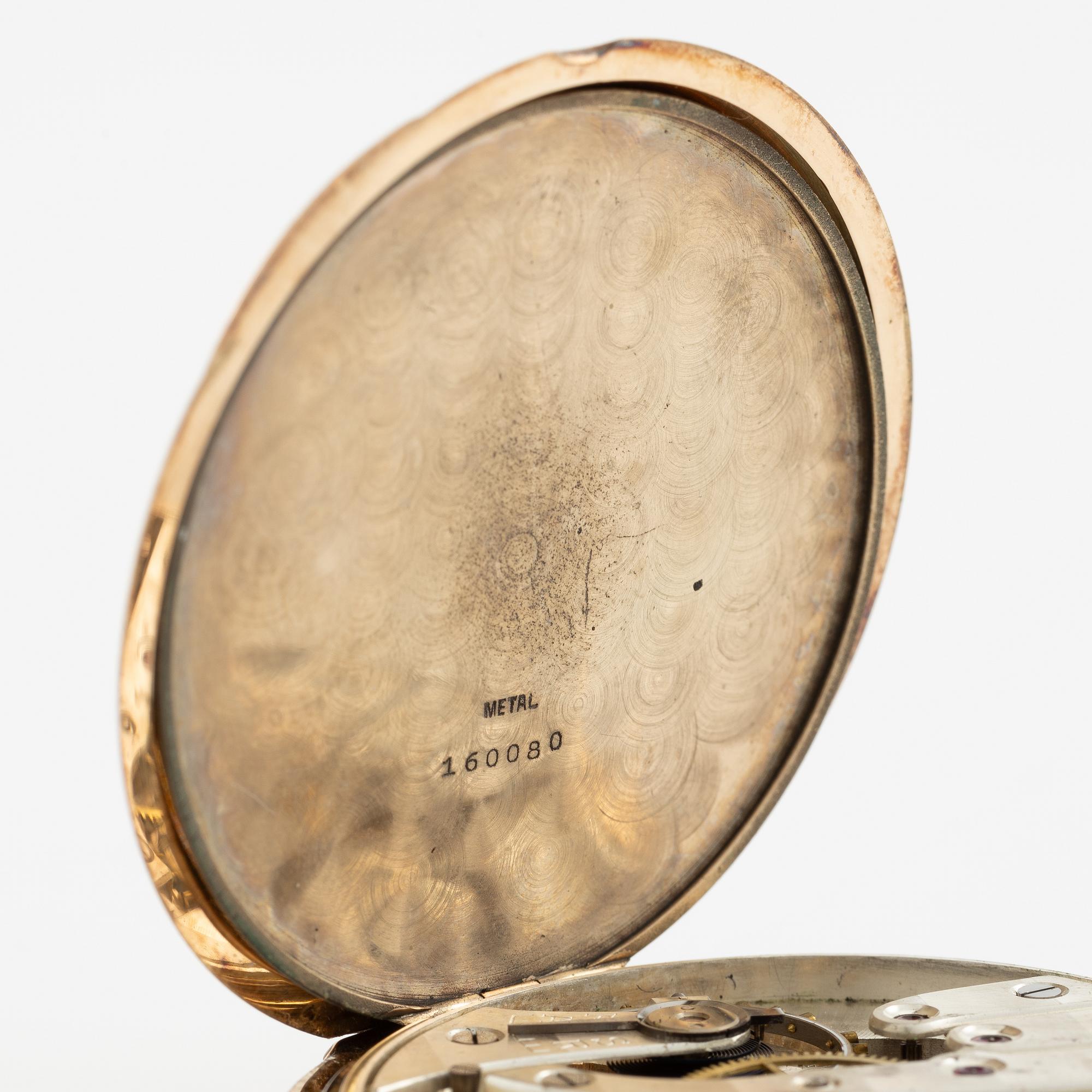 Pocket watch, 14K gold, hunter, Andreas Svensson Malmö, Boliden Gold, 50.5 mm.