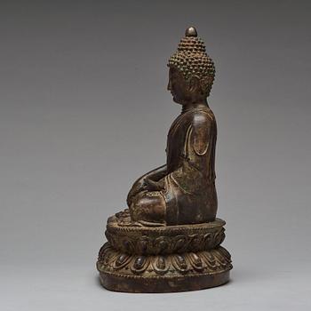 A bronze seated figure of Shakayamuni buddha, Mingtype.