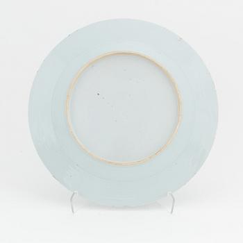 A large blue and white serving dish, Qing dynasty, 18th Century.