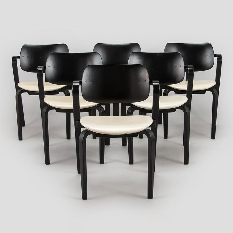 Ilmari Tapiovaara, karmstolar, 6 st, "Aslak", Asko 1960-tal.