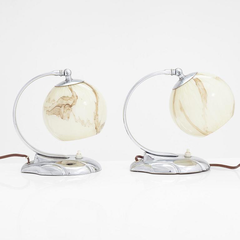 A pair of 1930's table lamps.