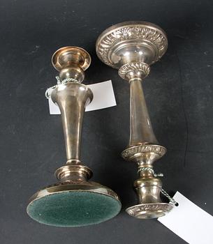 LJUSSTAKAR, ett par, silver, London, England.