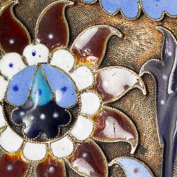 A Russian Silver and Enamel Kovsh, Moscow 1891.