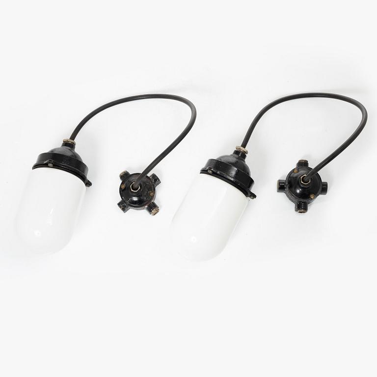 A pair of Industrial lamps, ASEA, first half of the 20th century.