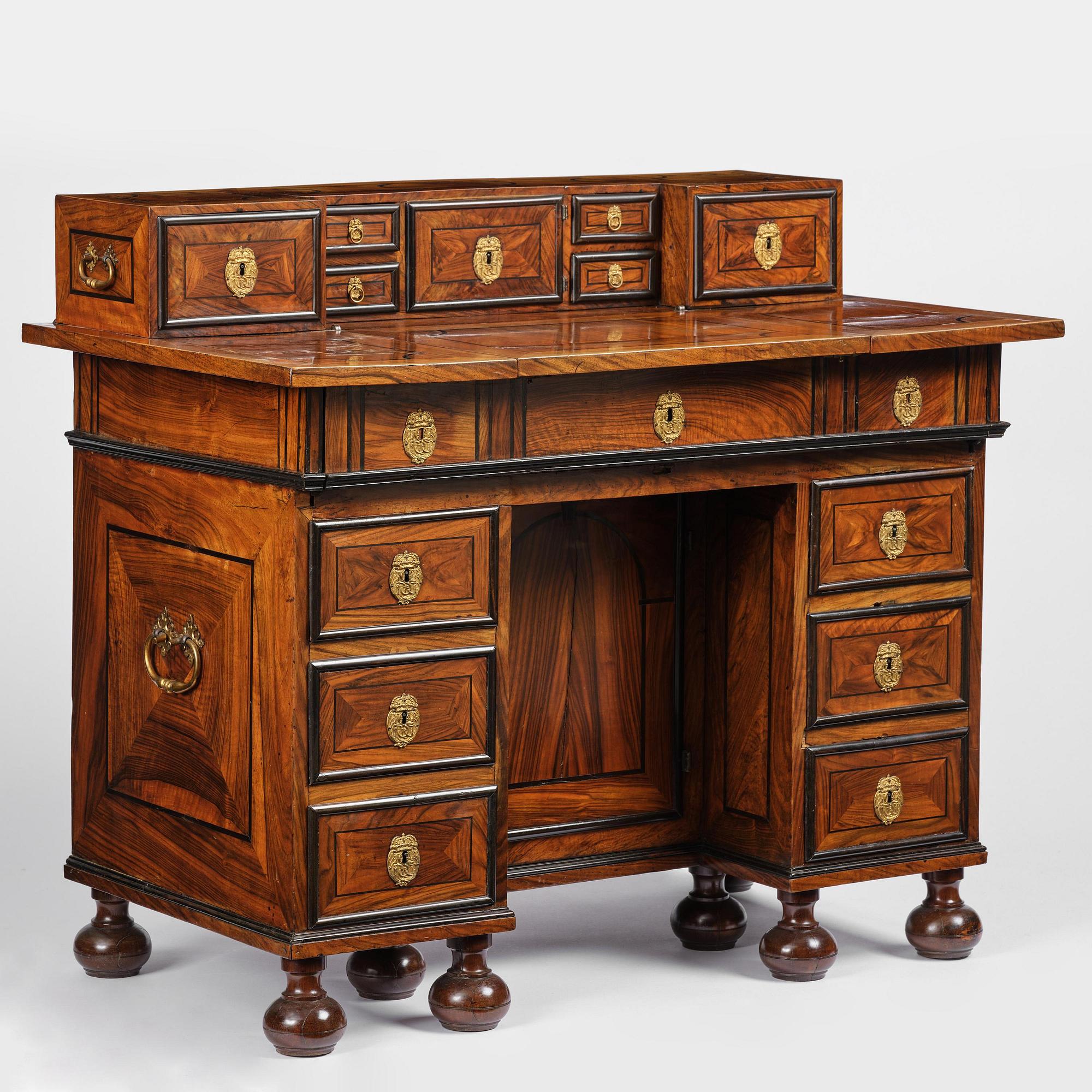 A Swedish Baroque Royal writing desk, by Hindrich von Hachten Ordered for the queen Hedvig Eleonora (1636-1715) 1683.