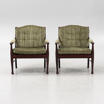 Easychairs, a pair, Ulferts, second half of the 20th century.